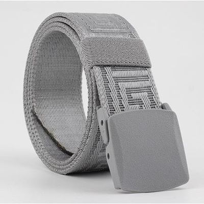 Unisex Plastic Buckle Cotton Canvas Belt 115cm Metal Allergy Protection