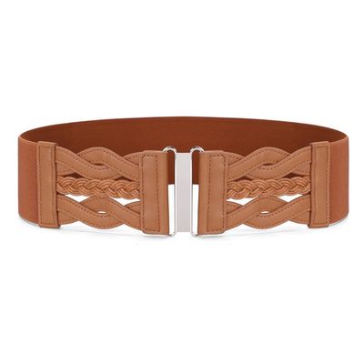 Vintage Invisible Elastic Waist Belts 1.5in Buckle Free Belt